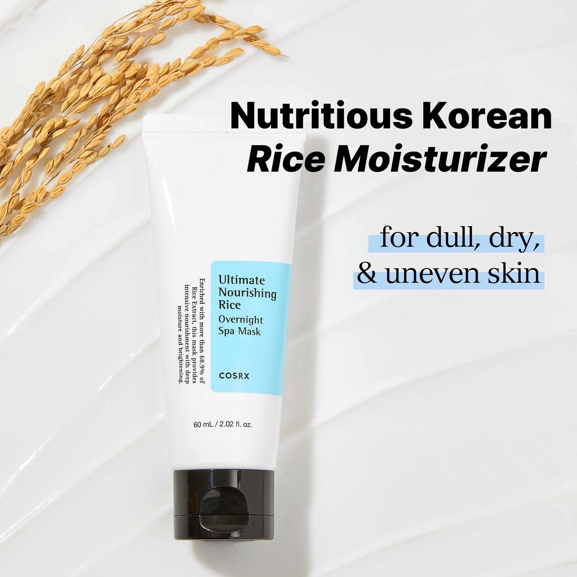 COSRX Ultimate Nourishing Rice Overnight Spa Mask 60ml - GlossyGlams