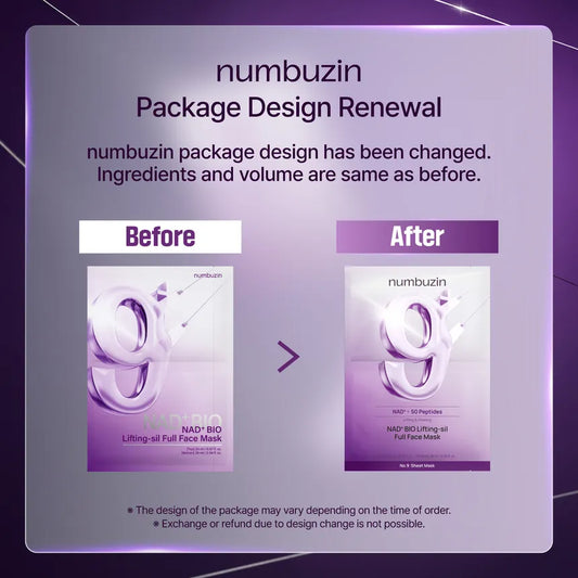 Numbuzin No.9 NAD+ Bio Lifting-sil Full Face Mask 20ml+28ml