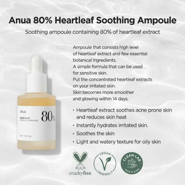 Anua Heartleaf 80 Moisture Soothing Ampoule Anua Heartleaf 80 Moisture Soothing Ampoule 30ml