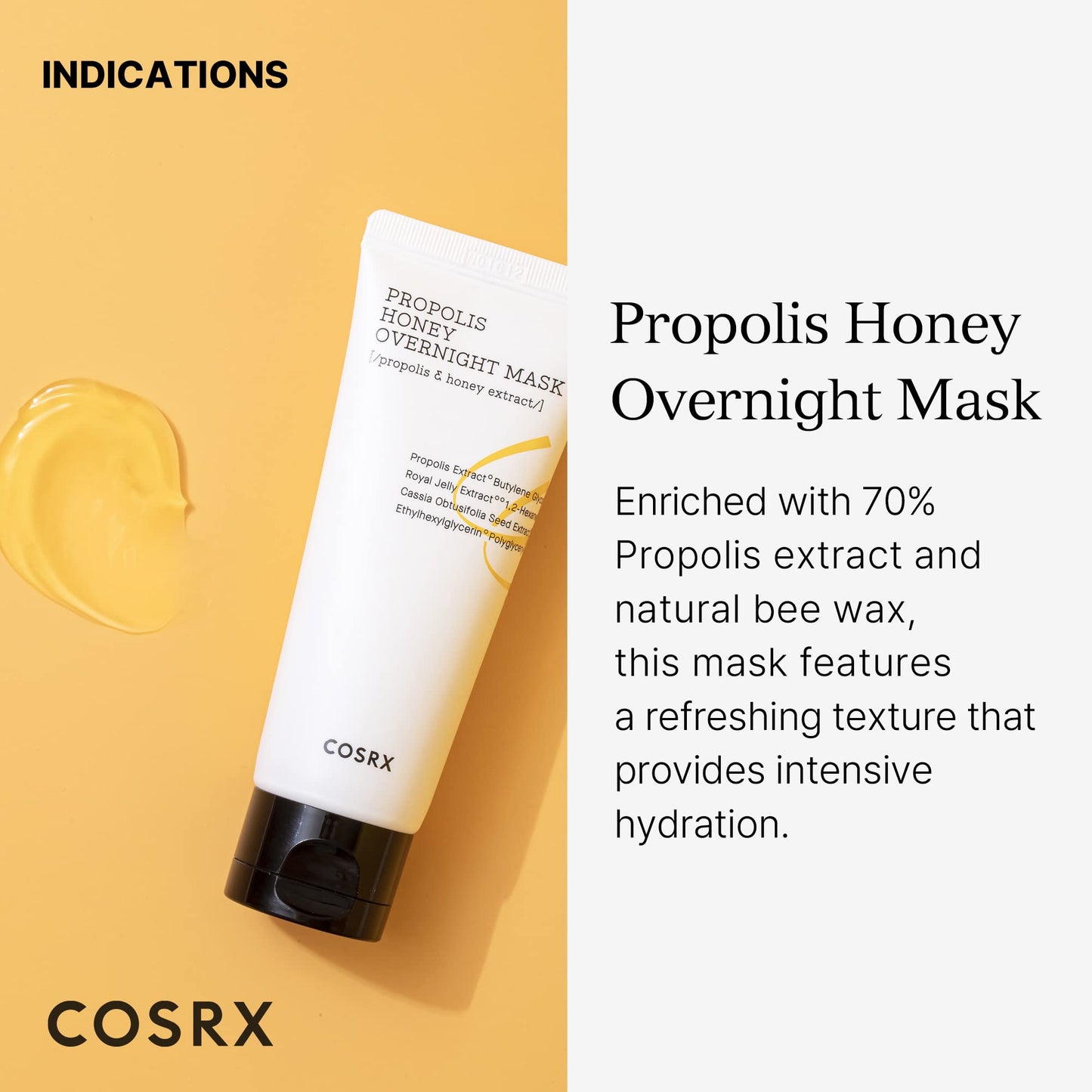 COSRX Propolis Honey Overnight Mask 60ml - GlossyGlams