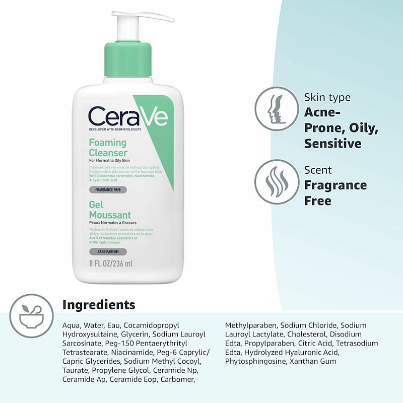 CeraVe Foaming Cleanser For Normal To Oily Skin 236ml