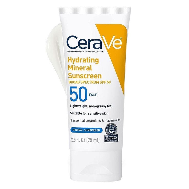 CeraVe Hydrating Mineral Sunscreen SPF 50 Face Lotion 75ml