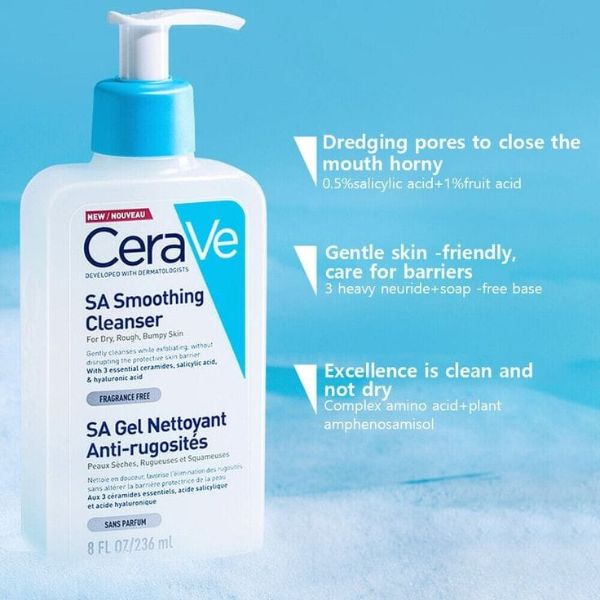 CeraVe SA Smoothing Cleanser For Dry, Bumpy Skin  236ml