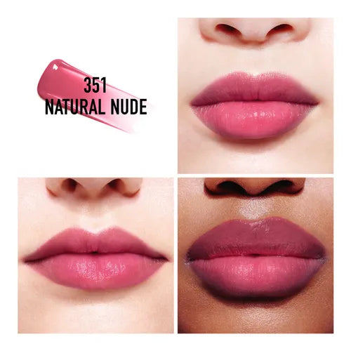 Lipstick shade 351 Natural Nude on different skin tones