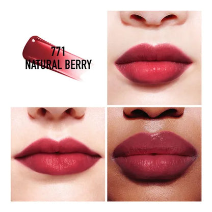 Lipstick shade 771 Natural Berry shown on different skin tones.