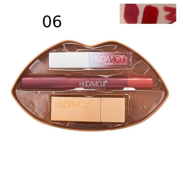 Hudamoji 3 In 1 Lip Set