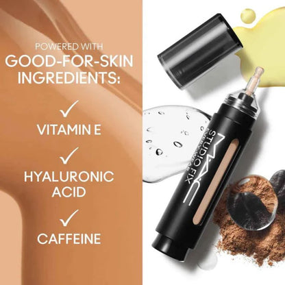 Cosmetic product with ingredients listed on a split background