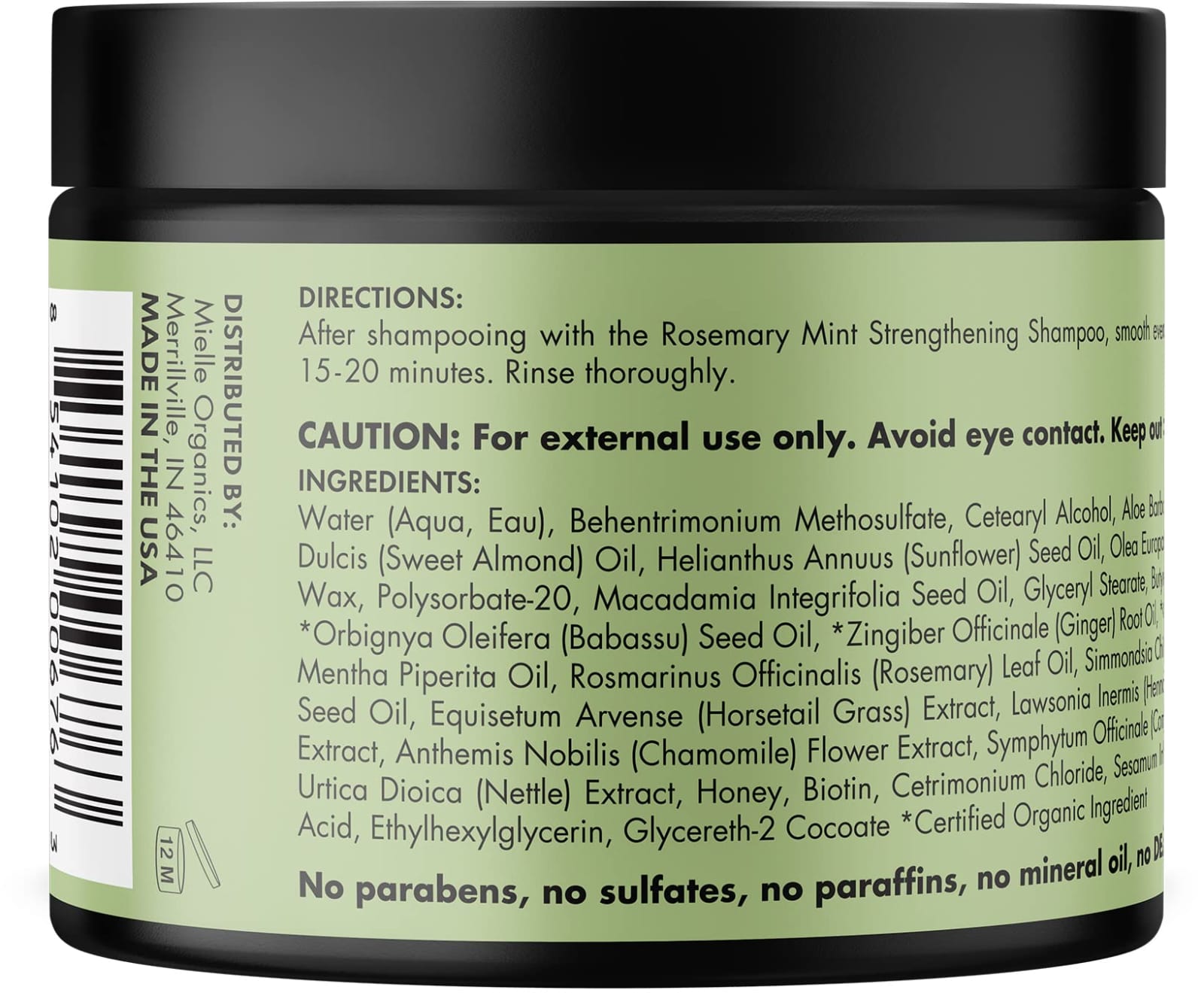 MIELLE Rosemary Mint Strengthening Hair Masque 340g