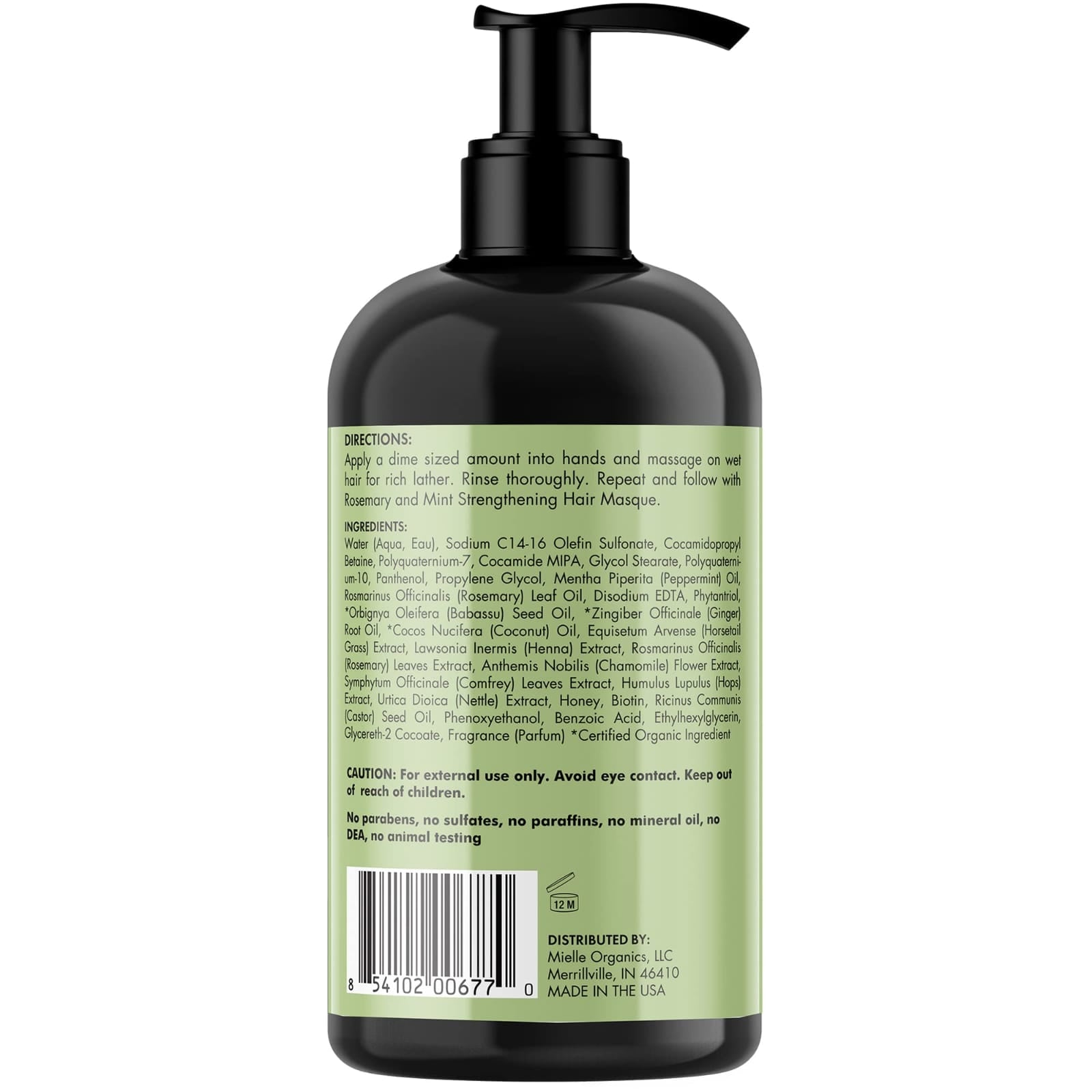 MIELLE Rosemary Mint Strengthening Shampoo 355ml