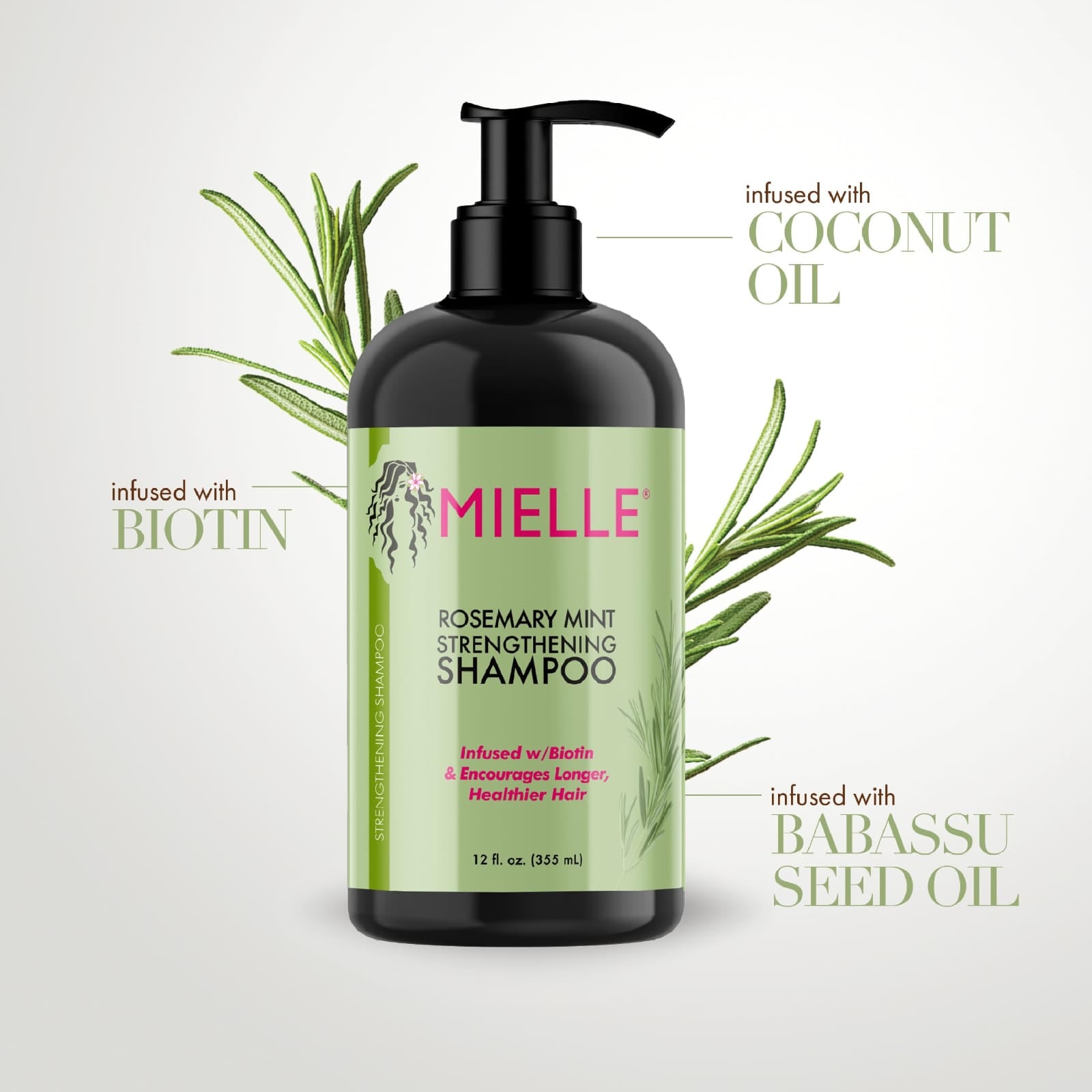 MIELLE Rosemary Mint Strengthening Shampoo 355ml