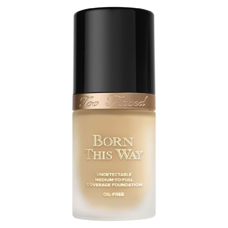Too Faced Born This Way foundation bottle on a white background