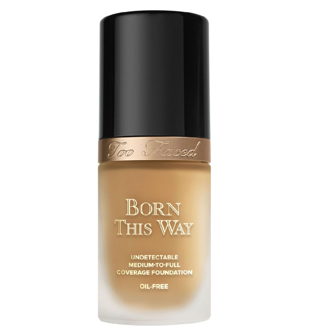 Too Faced Born This Way foundation bottle on a white background