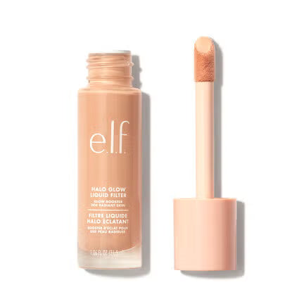 e.l.f. Halo Glow Liquid Filter with applicator on a white background